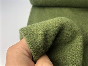 Strik - uld jersey, flot skovgrøn meleret